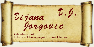 Dijana Jorgović vizit kartica